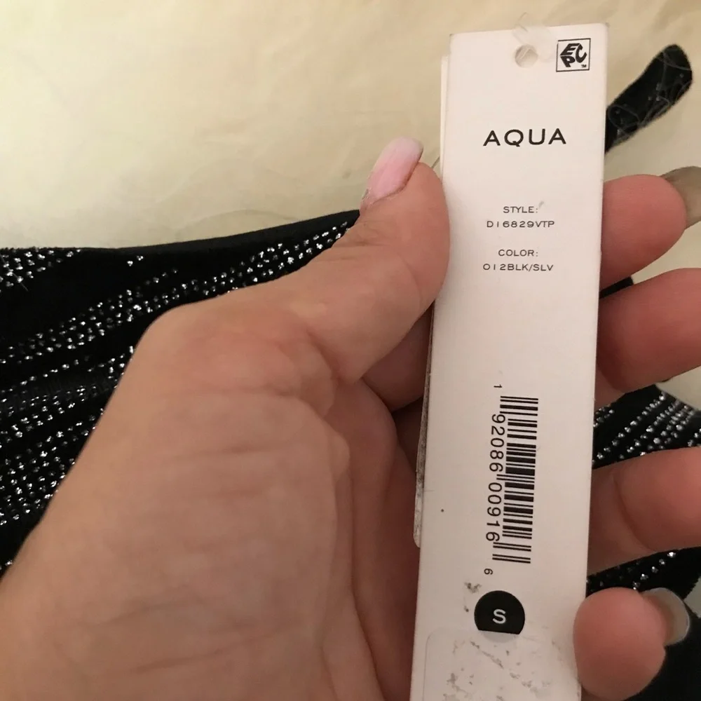 AQUA Metallic Pattern Sleeveless Mini Dress - Picture 8 of 8